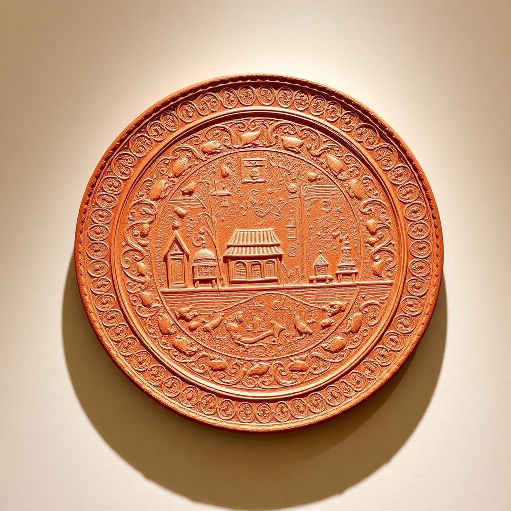 Terracotta Wall Plate - Folk Art